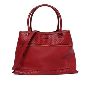 Gucci Red Leather Tote Bag